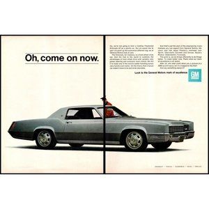 1967 Cadillac Fleetwood Eldorado Coupe Vintage Print Ad Classic Car Wall Art